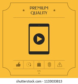 Tablet with  play button Icon