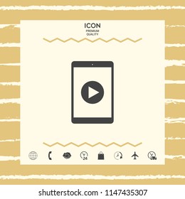 Tablet with  play button Icon