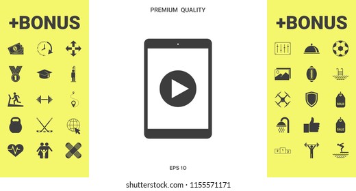 Tablet with  play button Icon