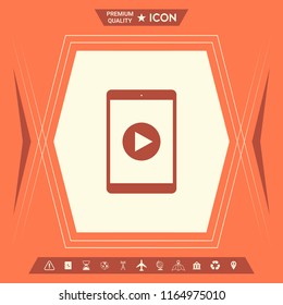 Tablet with  play button Icon