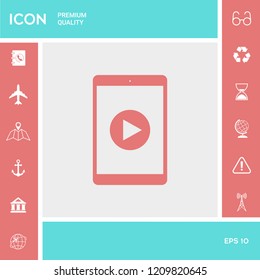 Tablet with  play button Icon