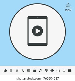 Tablet with  play button Icon