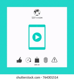 Tablet with  play button Icon