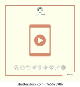 Tablet with  play button Icon