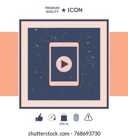Tablet with  play button Icon