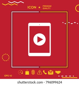 Tablet with  play button Icon