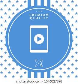 Tablet with play button Icon. Graphic elements for your design