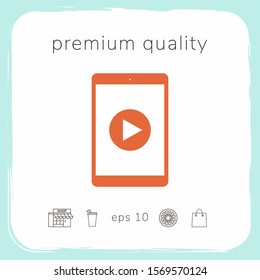 Tablet with play button Icon. Graphic elements for your design