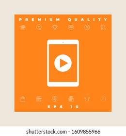 Tablet with play button Icon. Graphic elements for your design