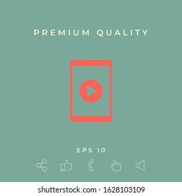 Tablet with play button Icon. Graphic elements for your design