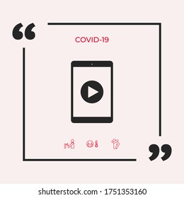 Tablet with play button Icon. Graphic elements for your design