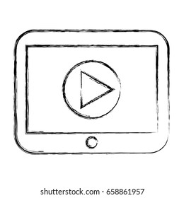 tablet with player button