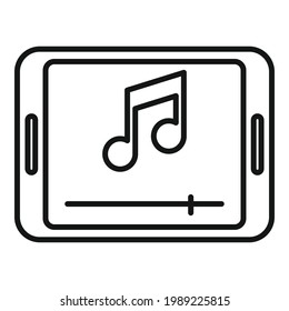 Tablet podcast icon. Outline Tablet podcast vector icon for web design isolated on white background