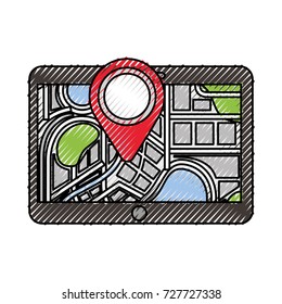 tablet pointer map navigation destination symbol
