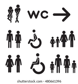 tablet pointer on the toilet door vector icon