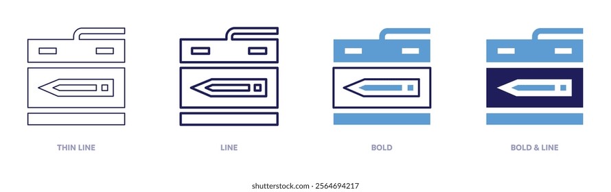 
Tablet productivity icon in 4 different styles. Thin Line, Line, Bold, and Bold Line. Duotone style. Editable stroke.