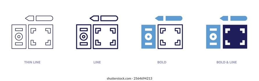 Tablet protection icon in 4 different styles. Thin Line, Line, Bold, and Bold Line. Duotone style. Editable stroke.