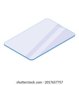 Tablet protective glass icon. Isometric of tablet protective glass vector icon for web design isolated on white background
