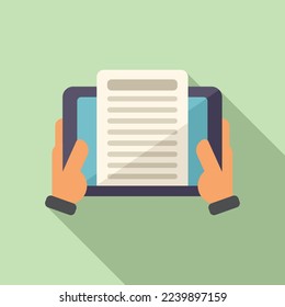 Tablet reading icon flat vector. Web people. Home video