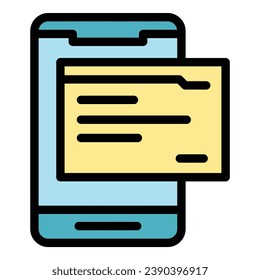 Tablet reading icon outline vector. Digital book. Study education color flat