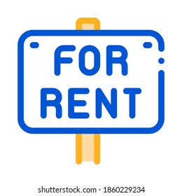 Icono De La Línea Delgada Del Vector De Alquiler Inmobiliario. Anuncio Comercial Tableta Alquiler Vivienda Realty Mercado Equipo Lineal Pictograma. Apartamento, Edificio, Ilustración del Contacto de Garaje