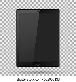 tablet realistic with blank screen on isolate background with shadow, stylish vector illustration EPS10