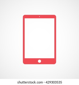 Tablet Red Icon On White Background
