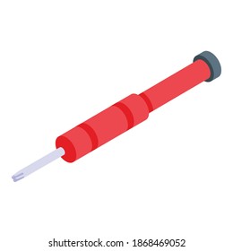 Tablet repair screwdriver icon. Isometric of tablet repair screwdriver vector icon for web design isolated on white background
