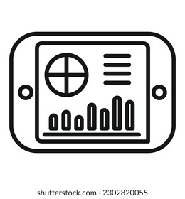 Tablet report icon outline vector. Document data. Chart finance