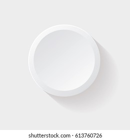Tablet. Round white banner with shadow for infographics, graphic design, Web site, UI. EPS