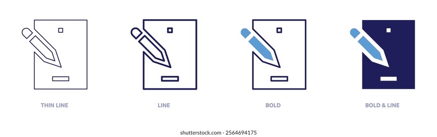 Tablet safety icon in 4 different styles. Thin Line, Line, Bold, and Bold Line. Duotone style. Editable stroke.