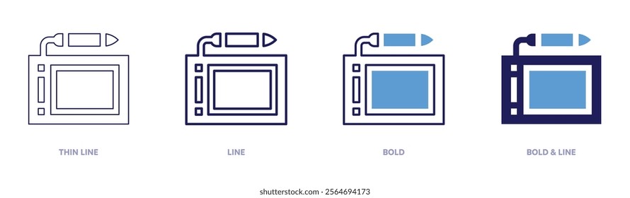 Tablet satisfaction icon in 4 different styles. Thin Line, Line, Bold, and Bold Line. Duotone style. Editable stroke.