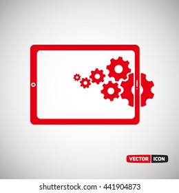 Tablet with Save Money Process. Vector Icon Eps.10