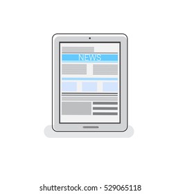 Tablet Screen Computer Digital Device Thin Line Vector Illustration