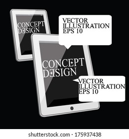 tablet screen with concept design. new age. vector illustration