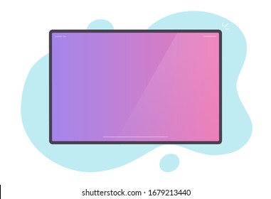 Tablet screen or empty blank display for copy space vector flat cartoon style isolated modern design color clipart