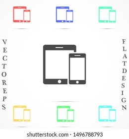 Tablet screen icon with shadow isolated on white background. Modern simple flat device sign for web site design, mobil app. Trendy vector tablet mockup display symbol. Logo tablet illustration