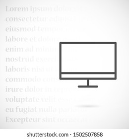 Tablet screen icon with shadow isolated on white background. Modern simple flat device sign for web site design, mobil app. Trendy vector tablet mockup display symbol. Logo tablet illustration