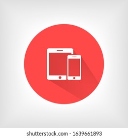 Tablet screen icon with shadow isolated on white background. Modern simple flat device sign for web site design, mobil app. Trendy vector tablet mockup display symbol. Logo tablet illustration