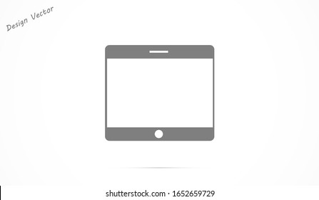 Tablet screen icon with shadow isolated on white background. Modern simple flat device sign for web site design, mobil app. Trendy vector tablet mockup display symbol. Logo tablet illustration