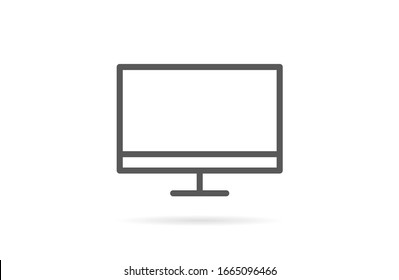 Tablet screen icon with shadow isolated on white background. Modern simple flat device sign for web site design, mobil app. Trendy vector tablet mockup display symbol. Logo tablet illustration