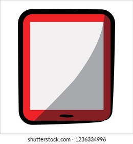 Tablet Screen. Sketch-Style Icon. Symbol. Sign. Stock Vector Illustration. Transparent. White Isolated.