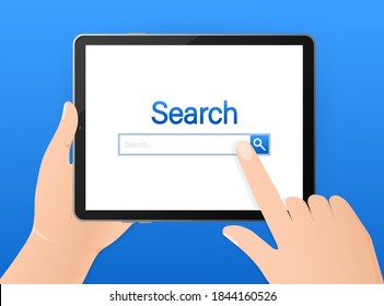 Tablet search icon. Web template for concept design. Web search concept. Digital technology. Business design.	
