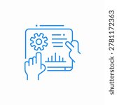 tablet settings icon sign vector