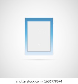 Tablet with shadow on a white background, vector illustration