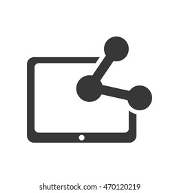 tablet share gadget technology media icon. Isolated and flat illustration. Vector graphic