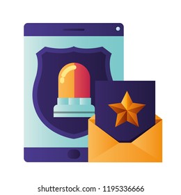 tablet with shield and padlock isolated icons