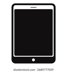 Vector de la silueta de la tableta sobre fondo blanco