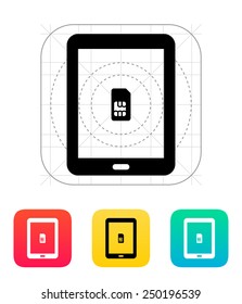 Tablet with SIM icon. Vector illustration.
