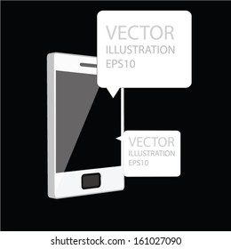 tablet smart phone concept design with label for your text. vector illustration